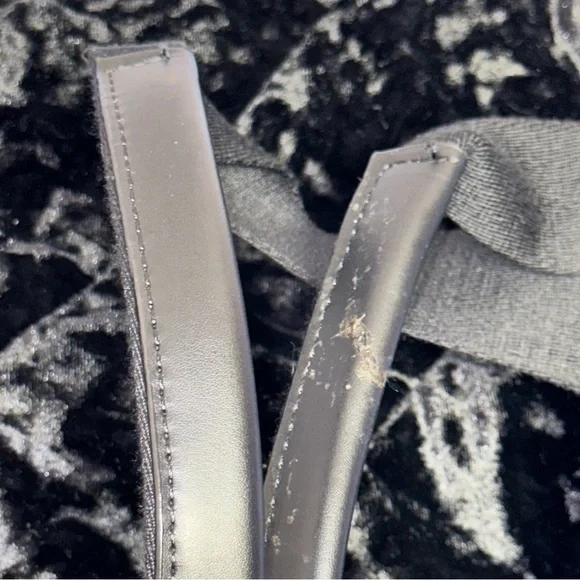 Victoria's Secret Bag Black Crushed Velvet Weekender Tote Purse Beach Book Bag - Picture 8 of 9